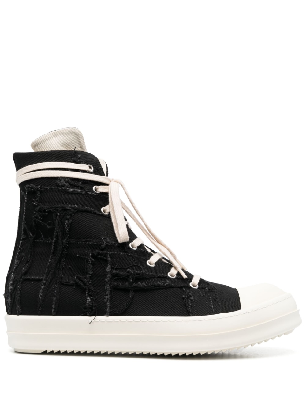 rick owens drkshdw slash スニーカー Rick Owens DRKSHDW Slashed Low Sneakers - Black / Milk / Milk